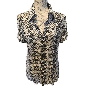 Allison Taylor Black and White Button Down Shirt